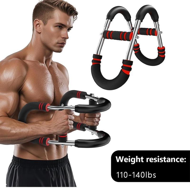 Arm Trainer, 40-110Lb Adjustable Chest Workout Equipment, Arm Trainer, Arm Strength Trainer, Portable Power Twister Bar,Portable Spring Resistance for Home Workout Equipment Weight Lifting Straps
