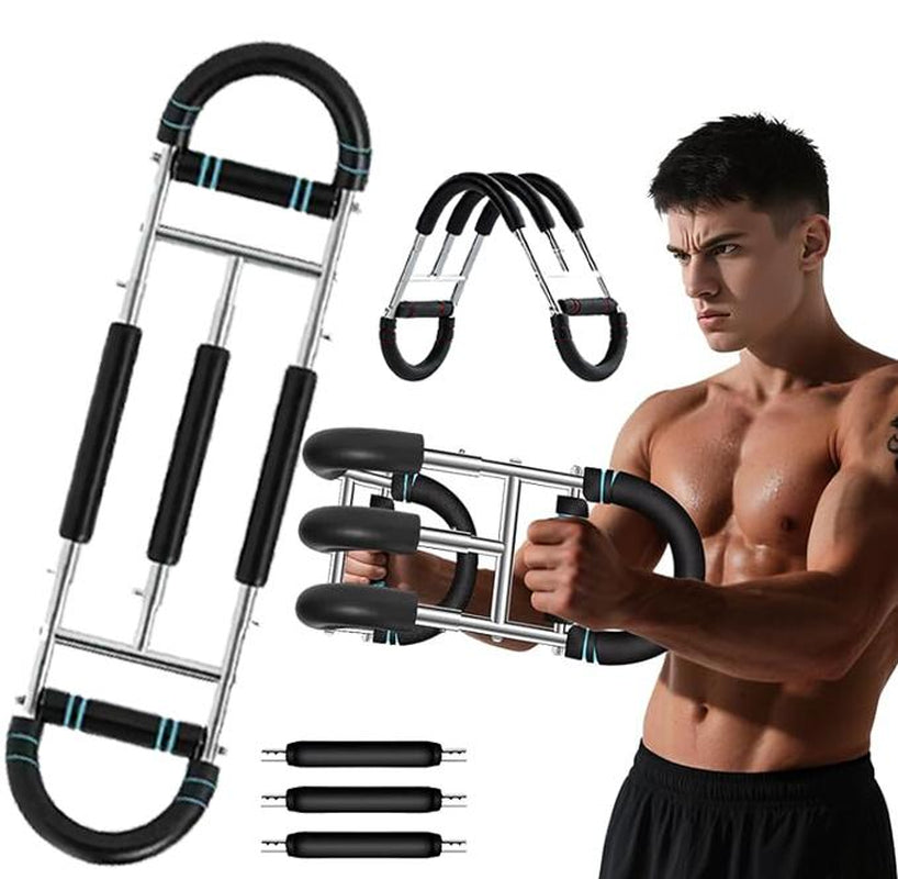 Arm Trainer, 40-110Lb Adjustable Chest Workout Equipment, Arm Trainer, Arm Strength Trainer, Portable Power Twister Bar,Portable Spring Resistance for Home Workout Equipment Weight Lifting Straps