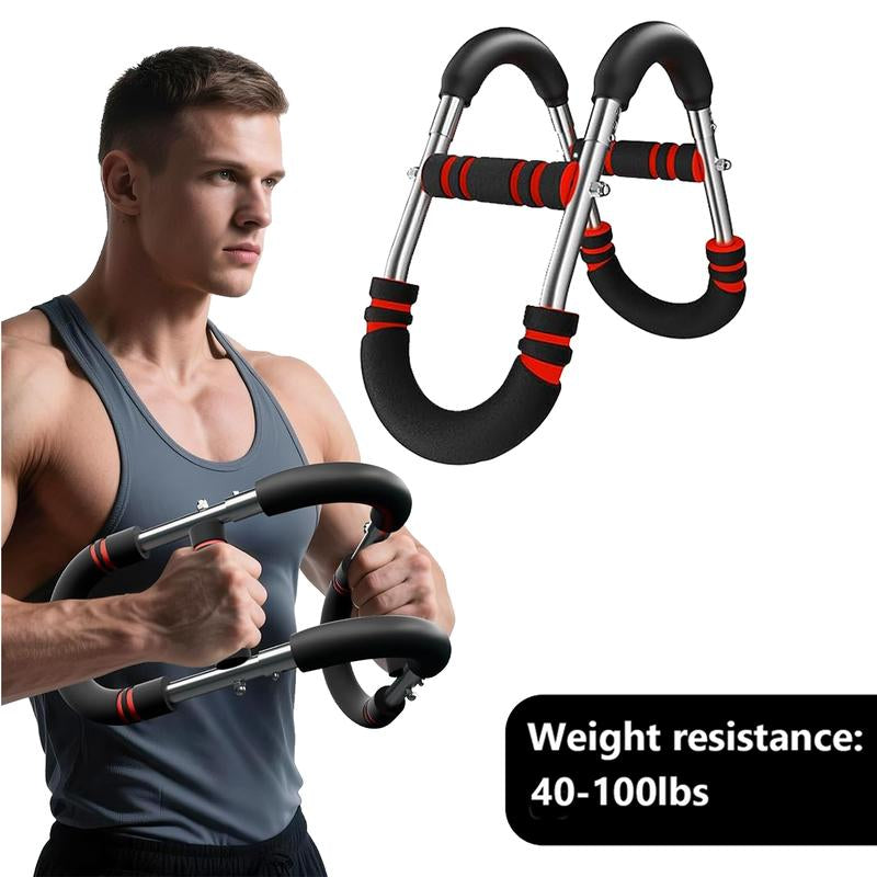 Arm Trainer, 40-110Lb Adjustable Chest Workout Equipment, Arm Trainer, Arm Strength Trainer, Portable Power Twister Bar,Portable Spring Resistance for Home Workout Equipment Weight Lifting Straps