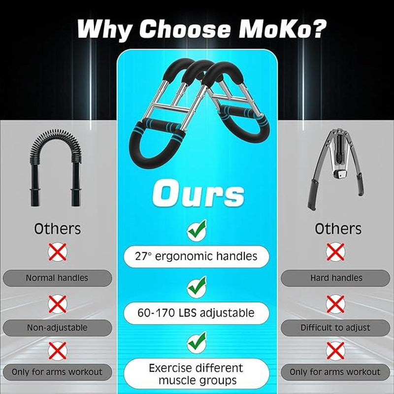 Arm Trainer, 40-110Lb Adjustable Chest Workout Equipment, Arm Trainer, Arm Strength Trainer, Portable Power Twister Bar,Portable Spring Resistance for Home Workout Equipment Weight Lifting Straps